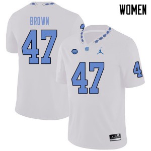Women University of North Carolina #47 Zach Brown White Jordan Brand NCAA Jerseys 610482-700