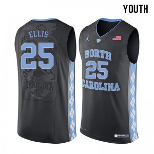 Youth Tar Heels #25 Caleb Ellis Black University Jersey 352478-333