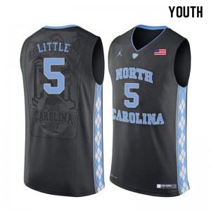 Youth UNC Tar Heels #5 Nassir Little Black Basketball Jerseys 308885-632