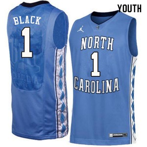 Youth University of North Carolina #1 Rechon Black Blue Official Jerseys 279018-289