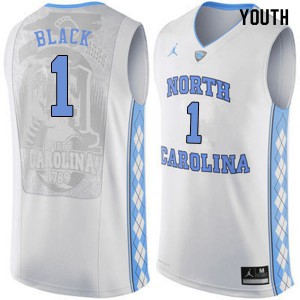 Youth UNC #1 Rechon Black White Official Jerseys 989939-584