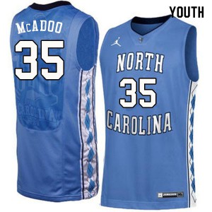 Youth University of North Carolina #35 Ryan McAdoo Blue Player Jersey 154819-203