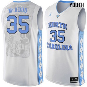 Youth University of North Carolina #35 Ryan McAdoo White Player Jersey 705959-781