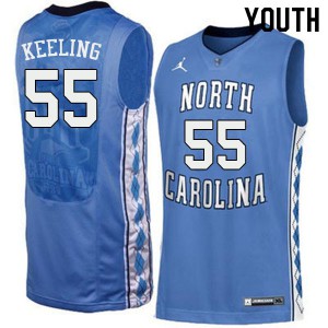 Youth North Carolina #55 Christian Keeling Blue High School Jerseys 364454-348