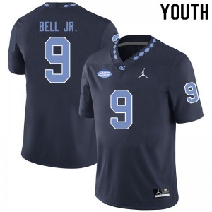 Youth North Carolina #9 Corey Bell Jr. Black Jordan Brand NCAA Jersey 663643-307