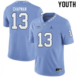 Youth North Carolina #13 Don Chapman Blue Jordan Brand Embroidery Jerseys 182062-518