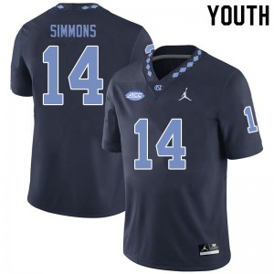 Youth North Carolina Tar Heels #14 Emery Simmons Black Jordan Brand Stitch Jerseys 987435-352