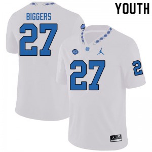 Youth North Carolina Tar Heels #27 Giovanni Biggers White Jordan Brand Stitch Jerseys 308879-322