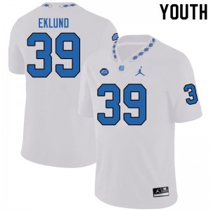 Youth North Carolina Tar Heels #39 Graham Eklund White Jordan Brand Stitched Jersey 518732-362