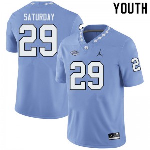 Youth Tar Heels #29 Jeffrey Saturday Blue Jordan Brand Stitched Jerseys 877887-924