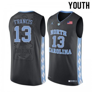 Youth UNC Tar Heels #13 Jeremiah Francis Black NCAA Jerseys 126128-719