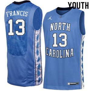 Youth University of North Carolina #13 Jeremiah Francis Blue High School Jerseys 956201-463