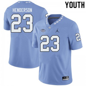 Youth North Carolina Tar Heels #23 Josh Henderson Blue Jordan Brand Embroidery Jersey 506043-702