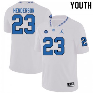 Youth University of North Carolina #23 Josh Henderson White Jordan Brand Stitch Jerseys 118628-228