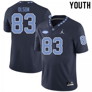Youth North Carolina Tar Heels #83 Justin Olson Black Jordan Brand High School Jerseys 450837-174