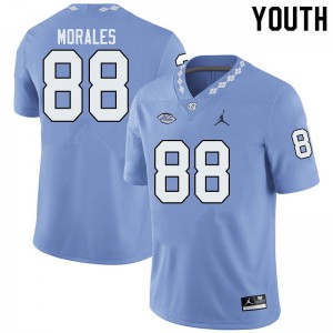 Youth University of North Carolina #88 Kamari Morales Blue Jordan Brand Embroidery Jersey 691638-296