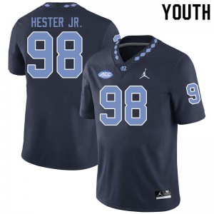 Youth University of North Carolina #98 Kevin Hester Jr. Black Jordan Brand Football Jersey 846078-780
