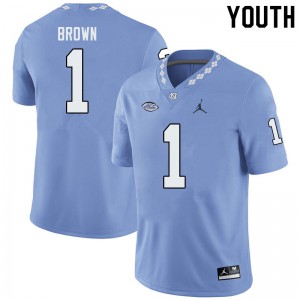 Youth Tar Heels #1 Khafre Brown Blue Jordan Brand University Jerseys 615899-326
