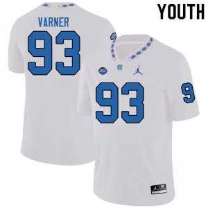 Youth Tar Heels #93 Kristian Varner White Jordan Brand Alumni Jerseys 534273-122