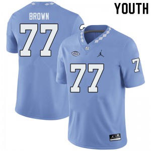 Youth North Carolina Tar Heels #77 Noland Brown Blue Jordan Brand Football Jerseys 309857-181