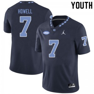 Youth University of North Carolina #7 Sam Howell Black Jordan Brand University Jersey 427433-662