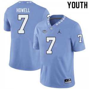 Youth UNC Tar Heels #7 Sam Howell Blue Jordan Brand College Jersey 120113-596