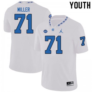 Youth University of North Carolina #71 Triston Miller White Jordan Brand Stitch Jerseys 579441-530