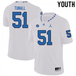 Youth North Carolina Tar Heels #51 Wyatt Tunall White Jordan Brand Player Jersey 706105-398