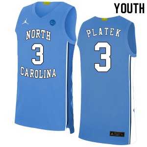 Youth UNC #3 Andrew Platek Blue 2020 Player Jersey 238123-209