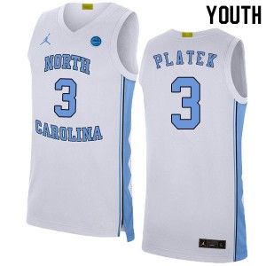 Youth North Carolina Tar Heels #3 Andrew Platek White 2020 Stitched Jerseys 264261-876