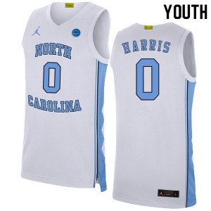 Youth UNC #0 Anthony Harris White 2020 Basketball Jersey 346569-124