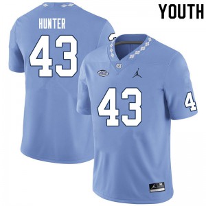 Youth UNC #43 Braden Hunter Carolina Blue Official Jerseys 982042-159