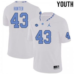Youth Tar Heels #43 Braden Hunter White Official Jerseys 122232-414