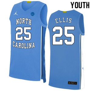 Youth North Carolina #25 Caleb Ellis Blue 2020 Official Jerseys 487279-924