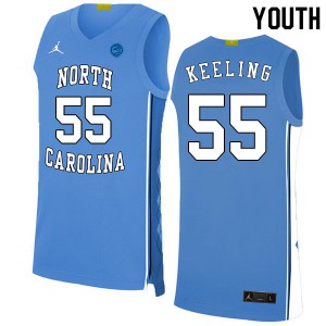 Youth University of North Carolina #55 Christian Keeling Blue 2020 Official Jerseys 293201-645