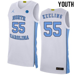 Youth UNC #55 Christian Keeling White 2020 Basketball Jerseys 667230-464