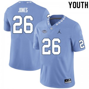 Youth North Carolina #26 D.J. Jones Carolina Blue University Jerseys 923617-248
