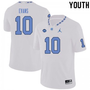 Youth UNC Tar Heels #10 Desmond Evans White NCAA Jersey 151761-745