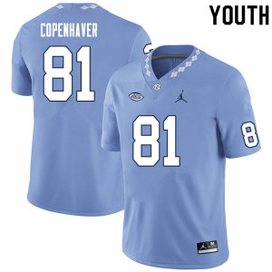Youth University of North Carolina #81 John Copenhaver Carolina Blue Football Jersey 201072-967