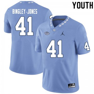Youth North Carolina #41 Kedrick Bingley-Jones Carolina Blue Official Jersey 697059-350