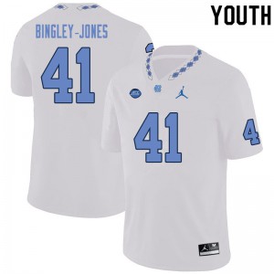 Youth Tar Heels #41 Kedrick Bingley-Jones White Alumni Jerseys 529436-925