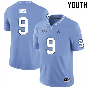 Youth Tar Heels #9 Ray Rose Carolina Blue University Jersey 695296-609