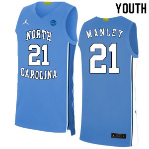 Youth North Carolina Tar Heels #21 Sterling Manley Blue 2020 High School Jersey 612869-790