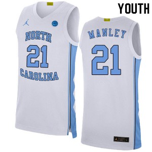 Youth UNC Tar Heels #21 Sterling Manley White 2020 High School Jerseys 420501-961