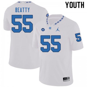 Youth University of North Carolina #55 A.J. Beatty White Official Jerseys 456049-335