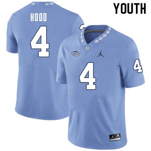 Youth UNC Tar Heels #4 Caleb Hood Carolina Blue Alumni Jersey 959989-354