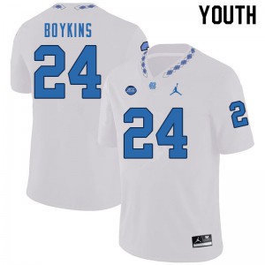 Youth Tar Heels #24 DeAndre Boykins White University Jerseys 181651-751