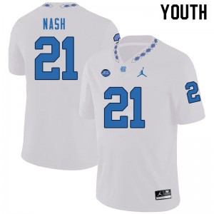 Youth Tar Heels #21 Dontavius Nash White High School Jersey 746784-515