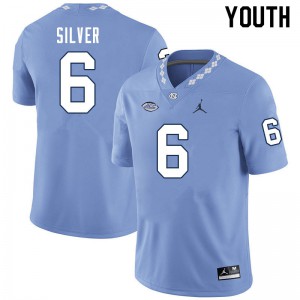Youth UNC Tar Heels #6 Keeshawn Silver Carolina Blue Stitched Jerseys 854996-520