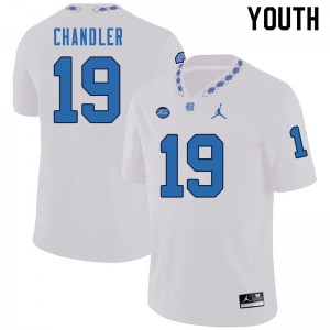 Youth Tar Heels #19 Ty Chandler White Stitched Jerseys 516359-507